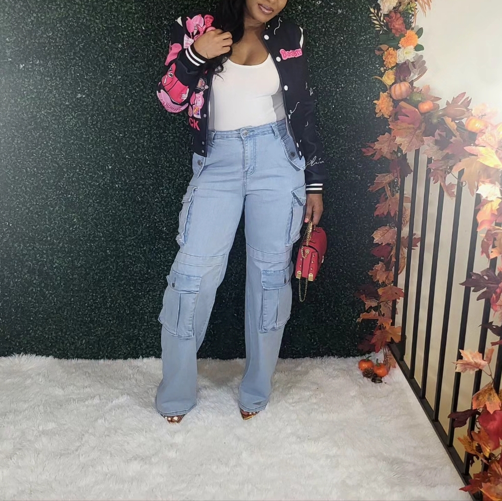 Women's Cargo Jeans Pants